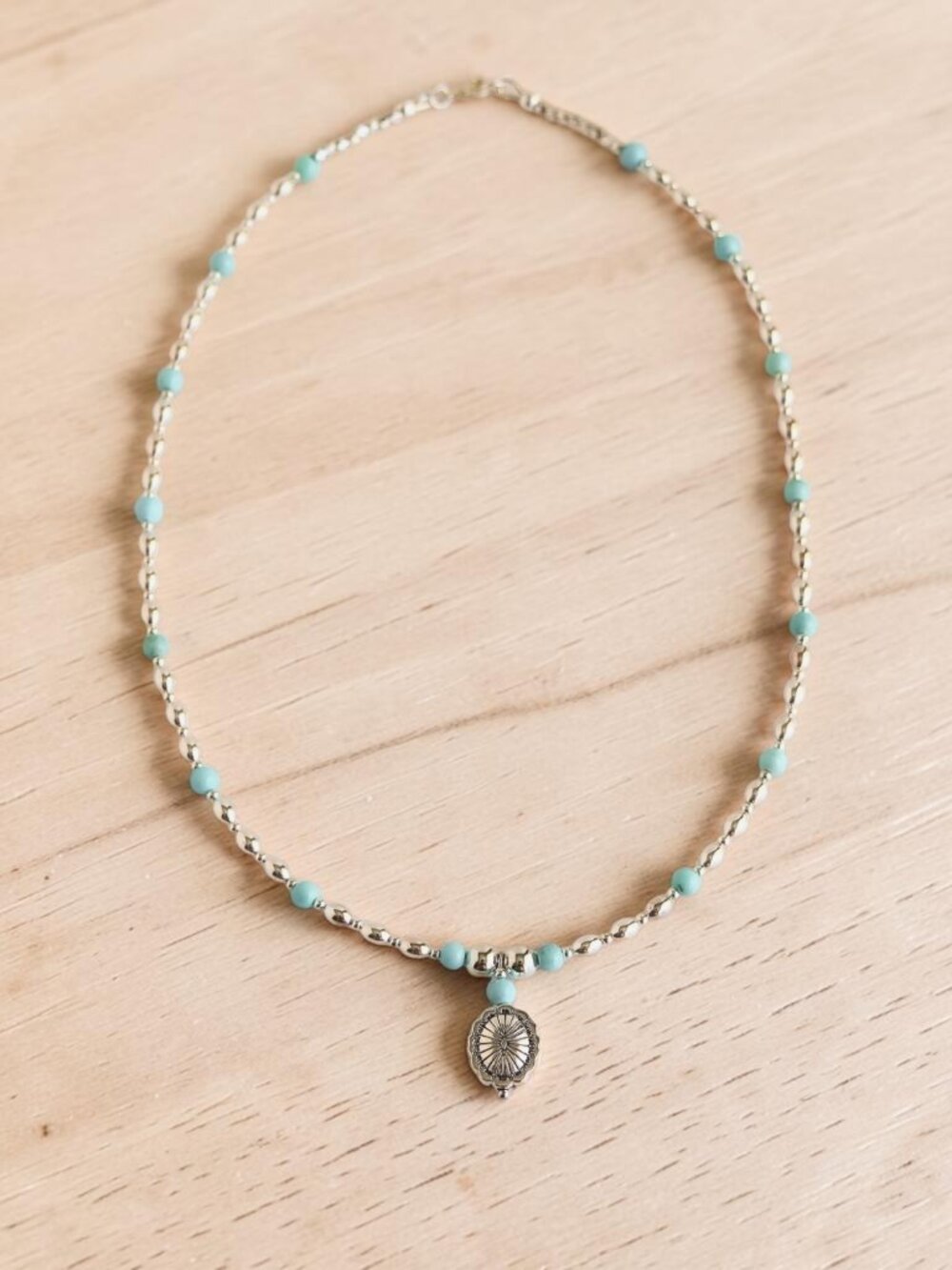 Silver and Turquoise Howlite Delicate Necklace